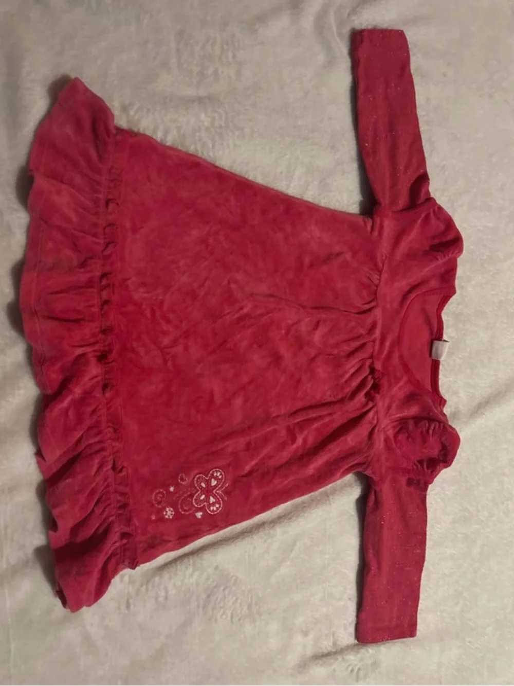 OshKosh B'gosh Red Velvet Long-Sleeve Ruffle Tunic